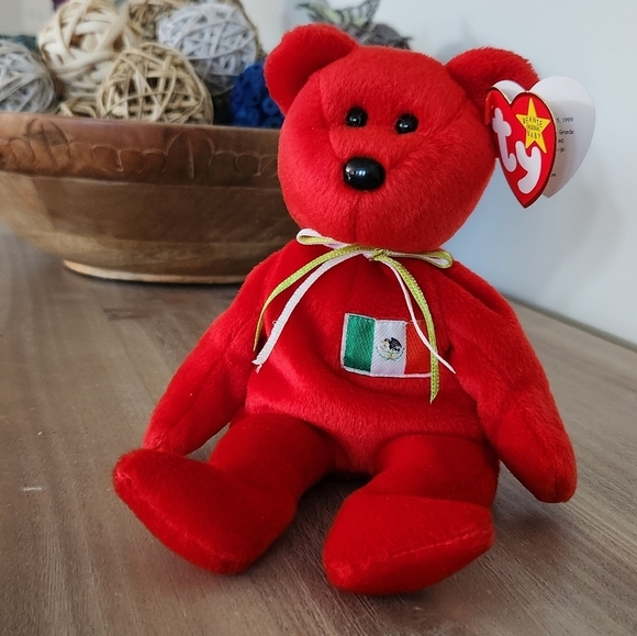 🐻Ty Beanie Baby “Osito” the Bear – 1999, Mexican Flag Edition, Excellent - Picture 15 of 16